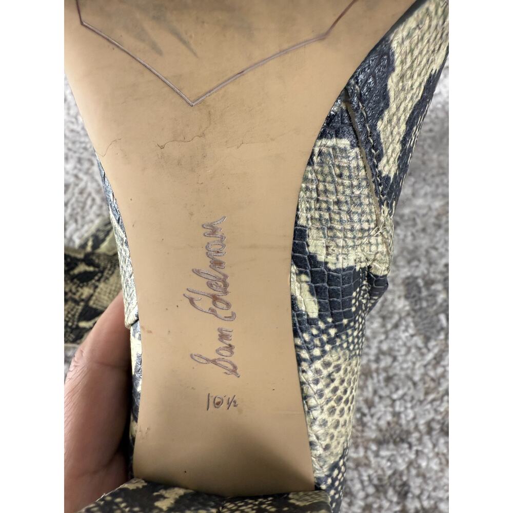 Sam Edelman Sz 10.5 Snakeskin Print Ankle Booties Heeled Boots Western - Picture 8 of 8